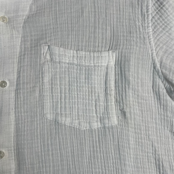 Abercrombie Fitch Trevor Project Mens XLT White Woven S/S ButtonUp Shirt Rainbow - Picture 9 of 13